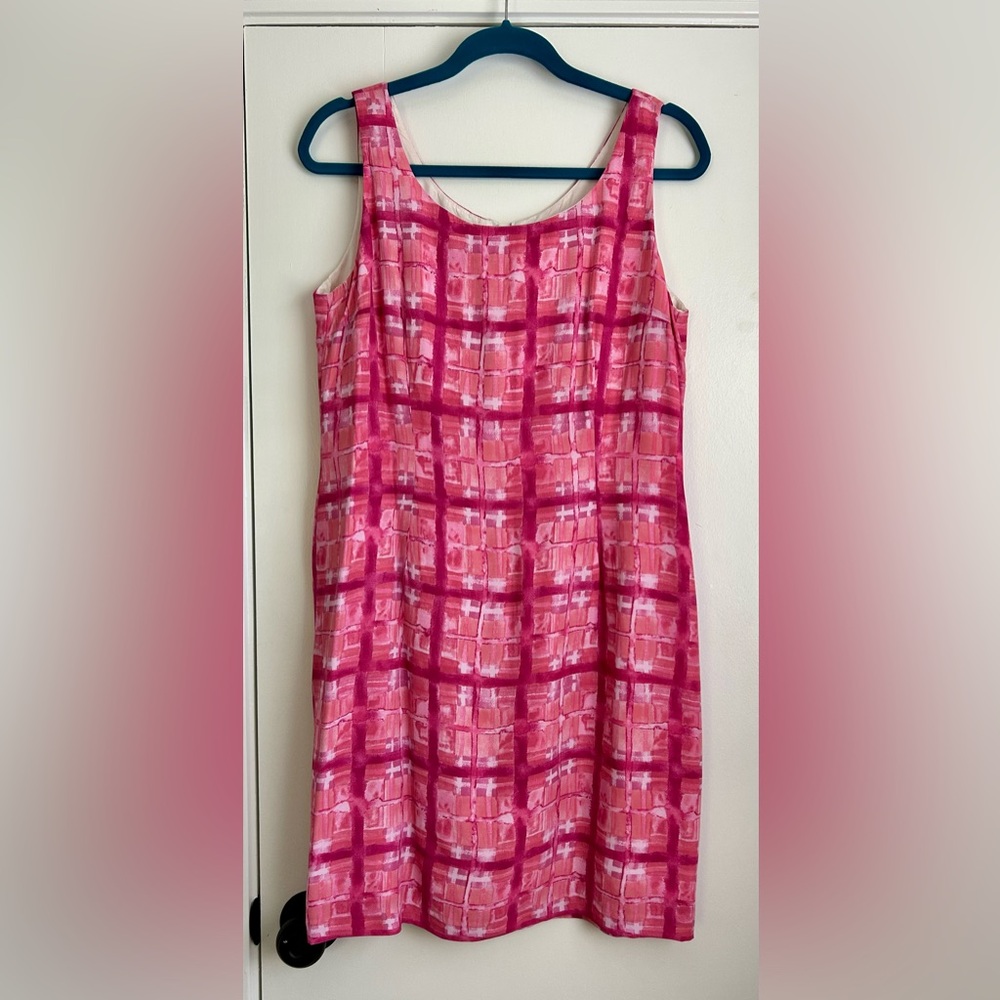 Rabbit Jr Dress Women’s Large Pink Patterned Knee Length Spring Summer Vintage